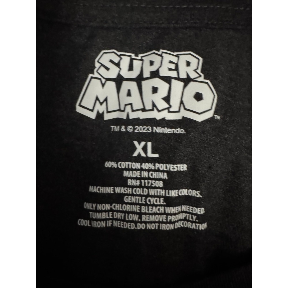 Nintendo‎ Super Mario large print Princess Peach dark gray tshirt size XL - Picture 3 of 4